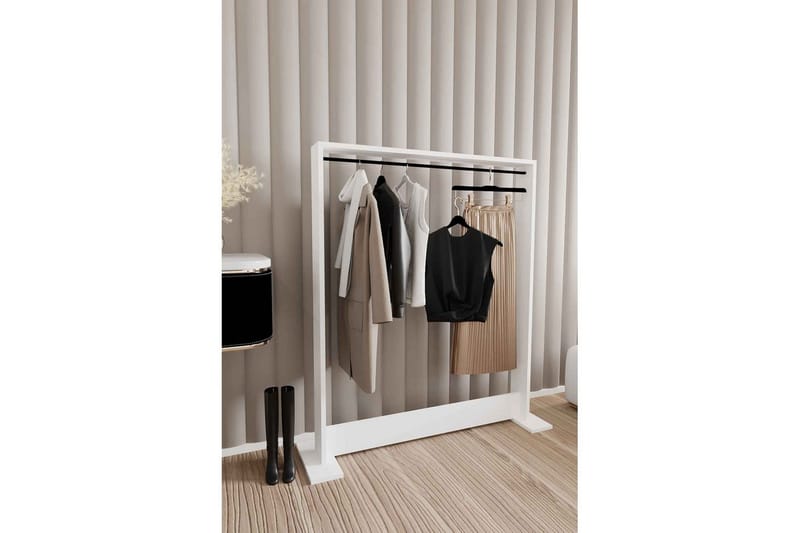 Olyric TV-hylle 124 cm - Hvit - Oppbevaring - Kles oppbevaring - Kleshengere & knaggrekker - Klestativ
