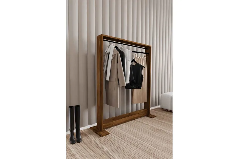 Olyric TV-hylle 124 cm - Valnøtt - Oppbevaring - Kles oppbevaring - Kleshengere & knaggrekker - Klestativ