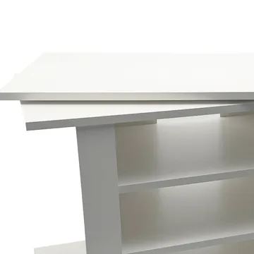 Olyricon TV-benk 78 cm med oppbevaring rullbar - Hvit og svart - Møbler - TV- & Mediamøbler - TV benk & mediabenk