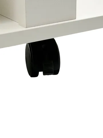 Olyricon TV-benk 78 cm med oppbevaring rullbar - Hvit og svart - Møbler - TV- & Mediamøbler - TV benk & mediabenk