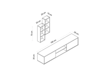 Palgrave TV-skap 180 cm - Eik - Møbler - TV- & Mediamøbler - TV-skap