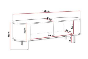 Pantego Tv-Benk 139x40 cm - Brun - Møbler - TV- & Mediamøbler - TV benk & mediabenk