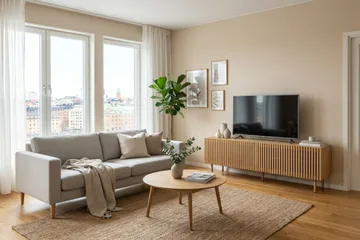 Peyra Ribbet TV-benk 160 cm - Natur - Møbler - TV- & Mediamøbler - TV benk & mediabenk