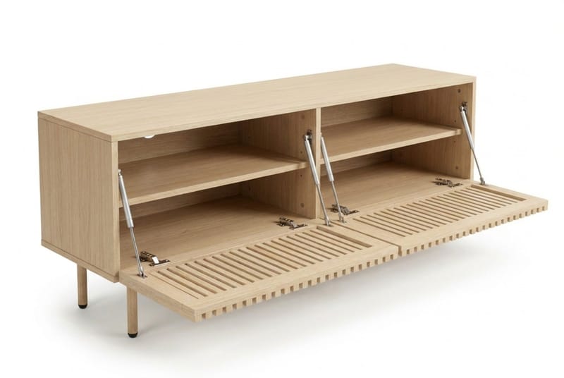Peyra Ribbet TV-benk 160 cm - Natur - Møbler - TV- & Mediamøbler - TV benk & mediabenk
