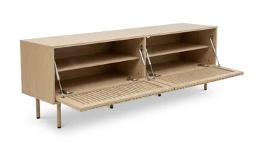 Peyra Ribbet TV-benk 200 cm - Natur - Møbler - TV- & Mediamøbler - TV benk & mediabenk