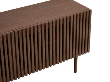Peyra Ribbet TV-benk 200 cm - Valnøtt - Møbler - TV- & Mediamøbler - TV benk & mediabenk