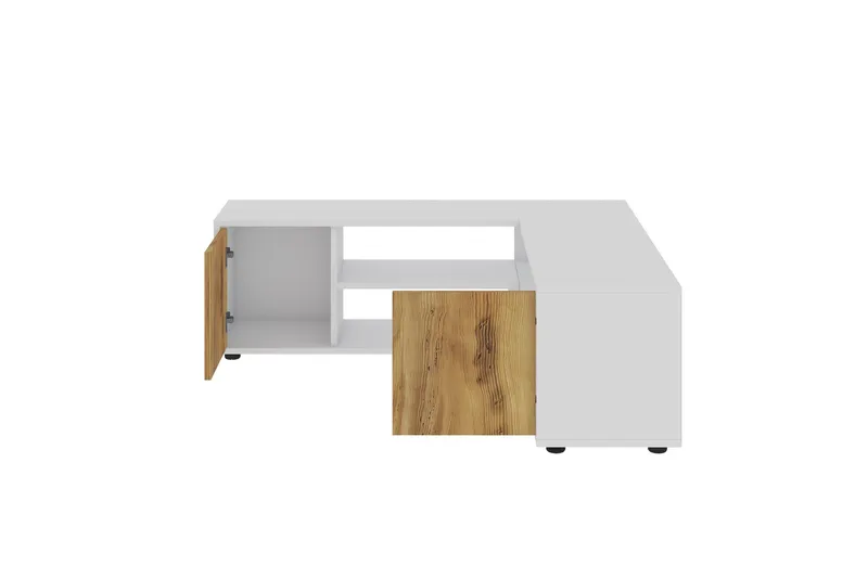 Pienk TV-benk 125 cm, Hvit/Eik