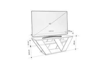 Pipralla TV-benk 110 cm - Hvit Marmor - Møbler - TV- & Mediamøbler - TV benk & mediabenk