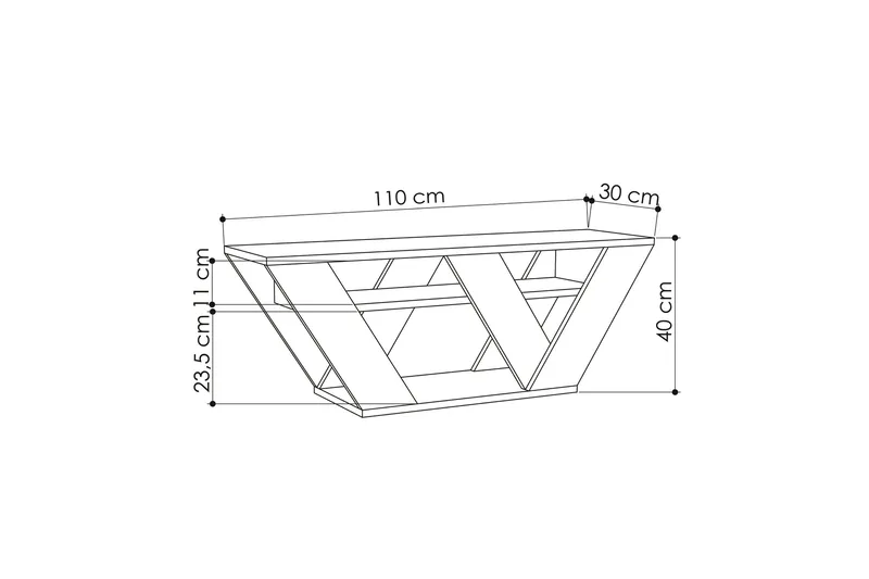 Pipralla TV-benk 110 cm - Hvit Marmor - Møbler - TV- & Mediamøbler - TV benk & mediabenk