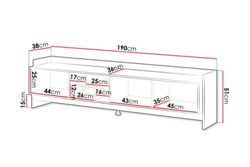 Polina TV-benk 190 cm - Brun / Svart - Møbler - TV- & Mediamøbler - TV benk & mediabenk