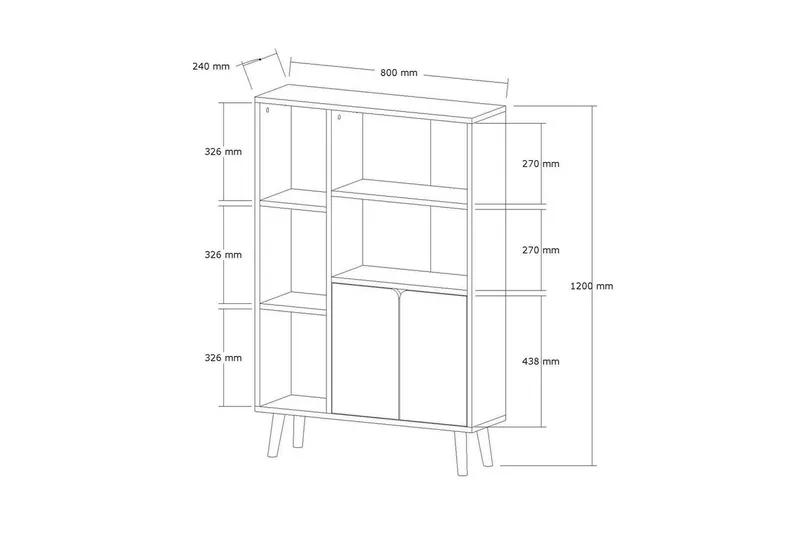 Quorana Bokhylle 25 cm - Eik - Oppbevaring - Hylle - Bokhylle