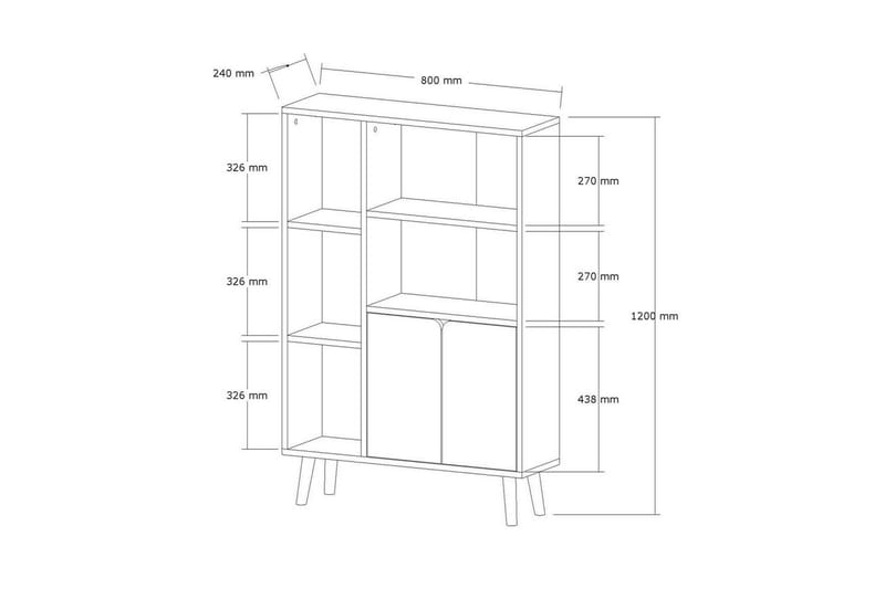Quorana Bokhylle 25 cm - Eik - Oppbevaring - Hylle - Bokhylle