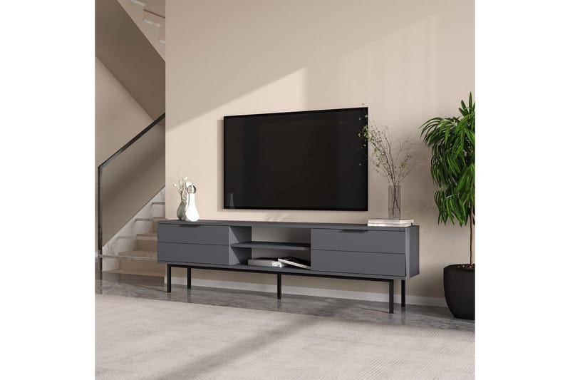 Ranjit TV-benk 180 cm - Antrasitt - Møbler - TV- & Mediamøbler - TV benk & mediabenk