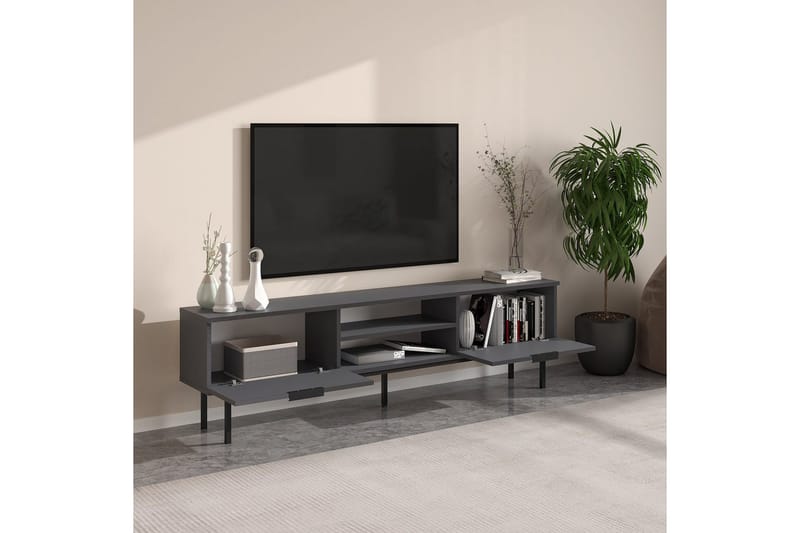 Ranjit TV-benk 180 cm - Antrasitt - Møbler - TV- & Mediamøbler - TV benk & mediabenk