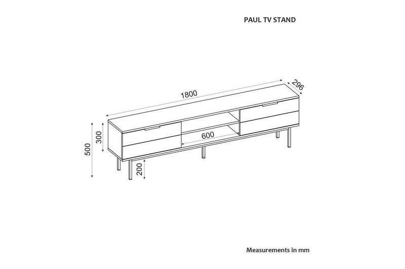 Ranjit TV-benk 180 cm - Hvit - Møbler - TV- & Mediamøbler - TV benk & mediabenk
