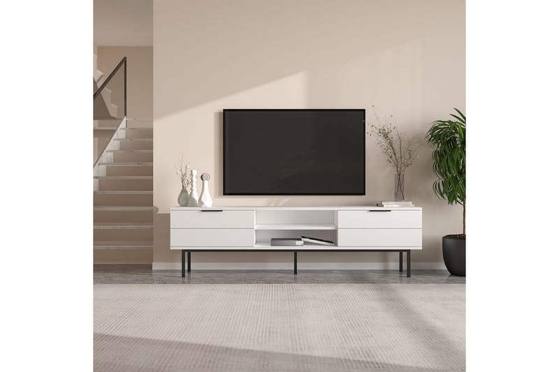 Ranjit TV-benk 180 cm - Hvit - Møbler - TV- & Mediamøbler - TV benk & mediabenk