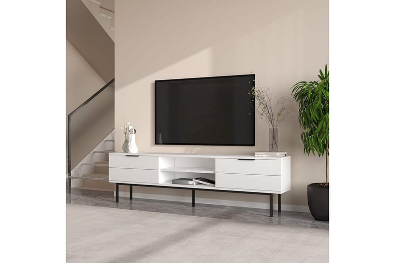Ranjit TV-benk 180 cm - Hvit - Møbler - TV- & Mediamøbler - TV benk & mediabenk