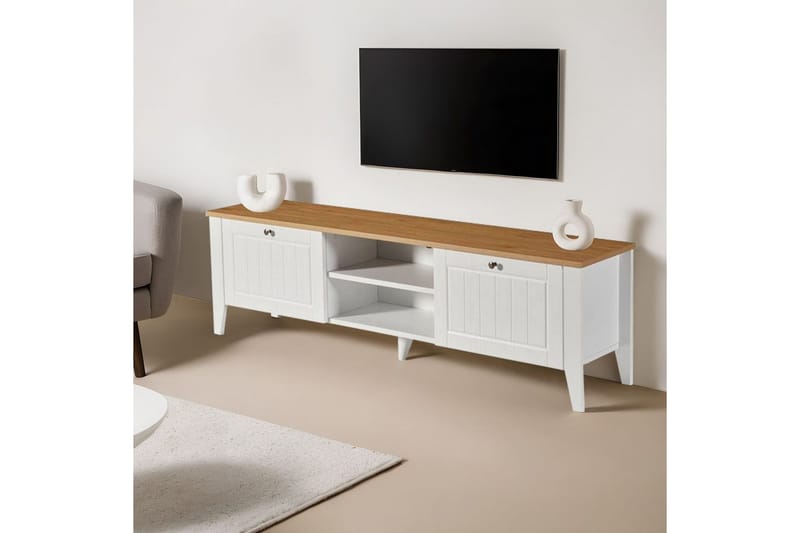 Ranko TV-benk 160 cm - Hvit - Møbler - TV- & Mediamøbler - TV benk & mediabenk