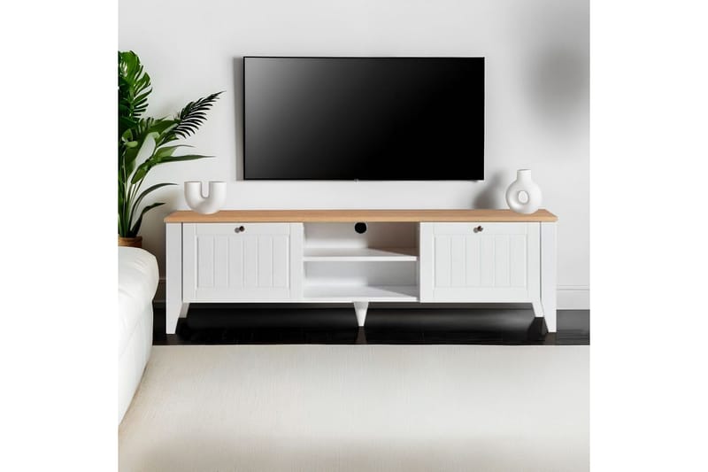 Ranko TV-benk 160 cm - Hvit - Møbler - TV- & Mediamøbler - TV benk & mediabenk