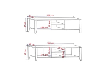Ranko TV-benk 160 cm - Hvit - Møbler - TV- & Mediamøbler - TV benk & mediabenk