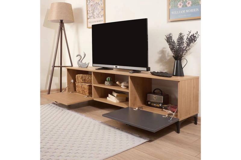 Ranko TV-benk 180 cm - Antrasitt - Møbler - TV- & Mediamøbler - TV benk & mediabenk