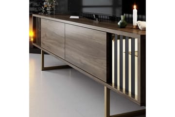 Rany TV-benk 180 cm - Rødfarget tre/Gull - Møbler - TV- & Mediamøbler - TV benk & mediabenk