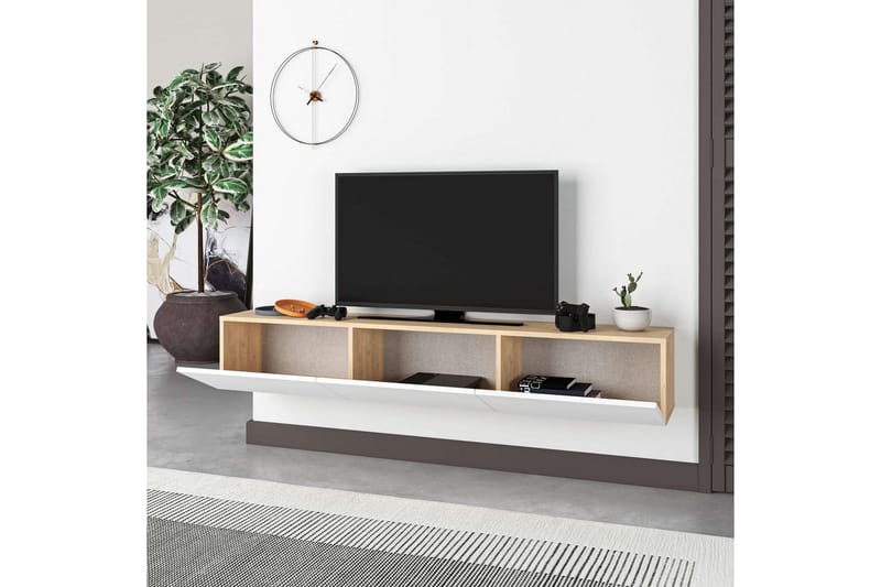 Rasab TV-benk 180 cm - Brun/Hvit - Møbler - TV- & Mediamøbler - TV benk & mediabenk