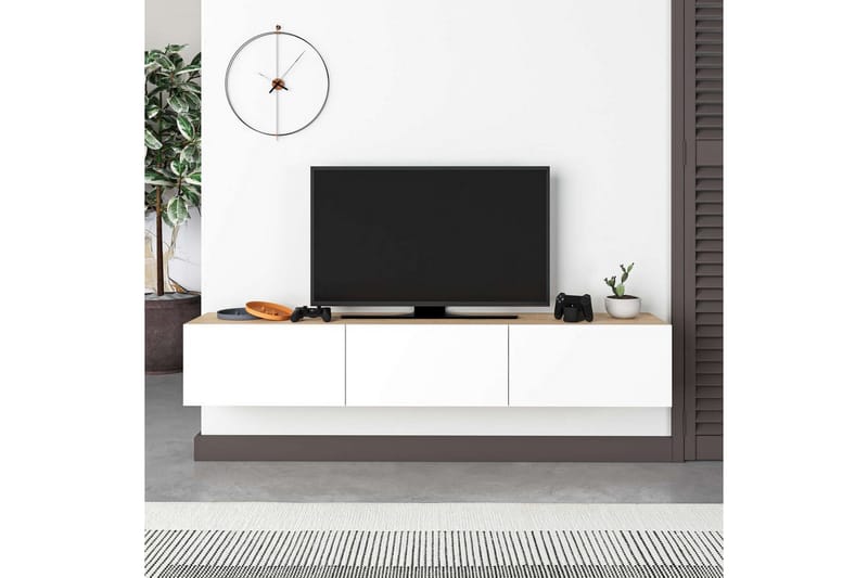 Rasab TV-benk 180 cm - Brun/Hvit - Møbler - TV- & Mediamøbler - TV benk & mediabenk