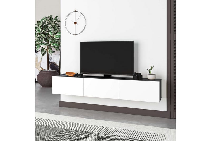 Rasab TV-benk 180 cm - Grafittgrå/Hvit - Møbler - TV- & Mediamøbler - TV benk & mediabenk