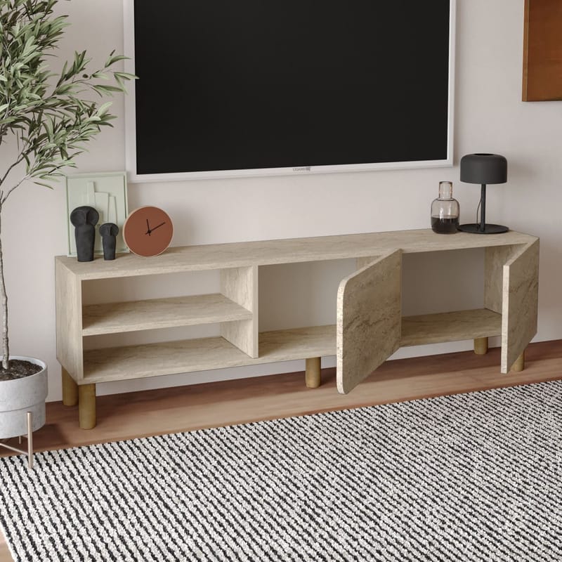 Relento TV-benk 150 cm - travertin - Møbler - TV- & Mediamøbler - TV benk & mediabenk