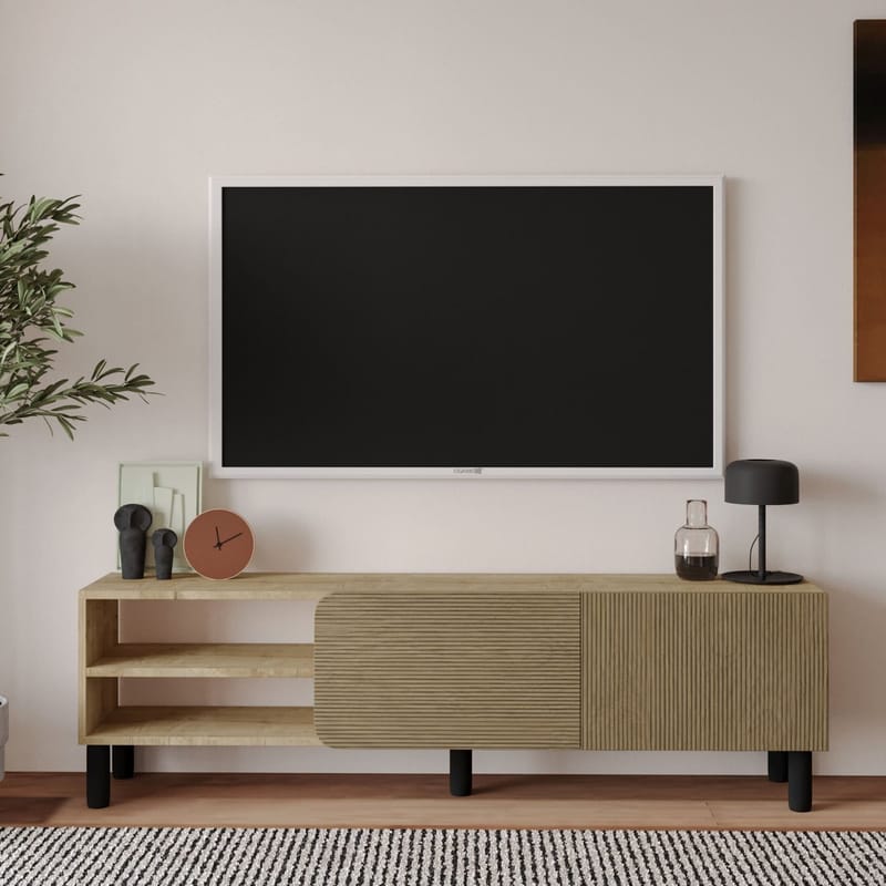 Relento TV-benk 150 cm - varm eik, sapphire eik - Møbler - TV- & Mediamøbler - TV benk & mediabenk