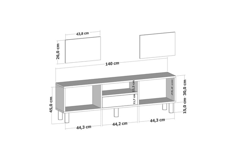 Rion TV-benk 140 cm - Beige - Møbler - TV- & Mediamøbler - TV benk & mediabenk