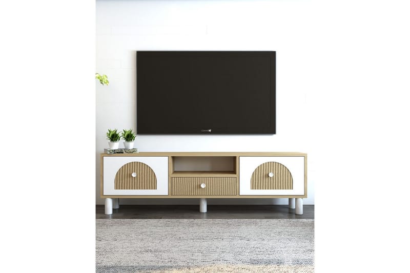 Rion TV-benk 140 cm - Beige - Møbler - TV- & Mediamøbler - TV benk & mediabenk