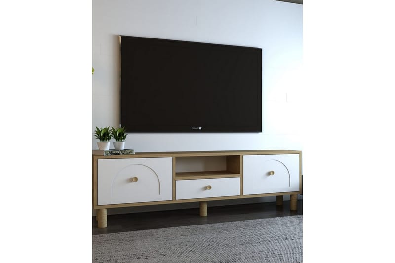 Rion TV-benk 140 cm - Hvit - Møbler - TV- & Mediamøbler - TV benk & mediabenk