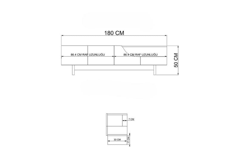 Safiya TV-benk 180 cm - Beige - Møbler - TV- & Mediamøbler - TV benk & mediabenk