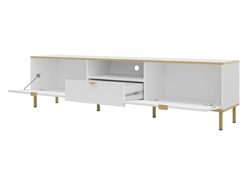 Salmor TV-benk 181 cm - Hvit - Møbler - TV- & Mediamøbler - TV benk & mediabenk