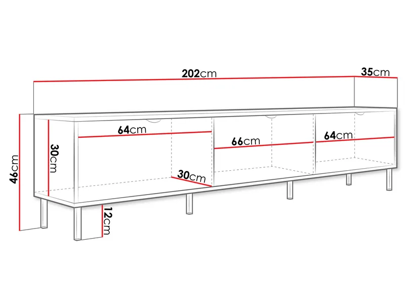 Salmor TV-benk 202 cm - Hvit - Møbler - TV- & Mediamøbler - TV benk & mediabenk