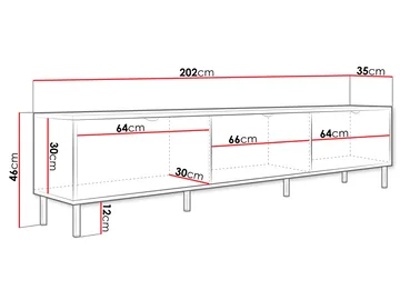 Salmor TV-benk 202 cm - Hvit - Møbler - TV- & Mediamøbler - TV benk & mediabenk