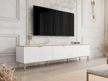 Salmor TV-benk 202 cm - Hvit - Møbler - TV- & Mediamøbler - TV benk & mediabenk