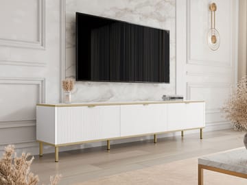 Salmor TV-benk 202 cm - Hvit - Møbler - TV- & Mediamøbler - TV benk & mediabenk