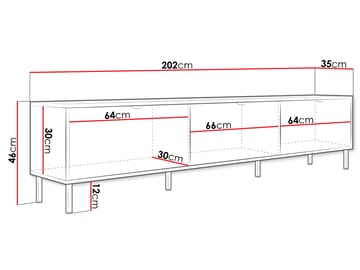 Salmor TV-benk 202 cm - Hvit - Møbler - TV- & Mediamøbler - TV benk & mediabenk