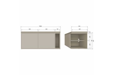 Settle Frittstående TV-benk 108 cm med Oppbevaring i Furu - Beige - Møbler - TV- & Mediamøbler - TV benk & mediabenk