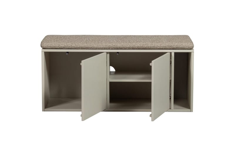 Settle Frittstående TV-benk 108 cm med Oppbevaring i Furu - Beige - Møbler - TV- & Mediamøbler - TV benk & mediabenk