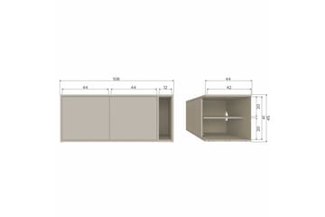 Settle Gulvstående TV-benk 108 cm med Oppbevaring i Furu - Lys Beige - Møbler - TV- & Mediamøbler - TV benk & mediabenk
