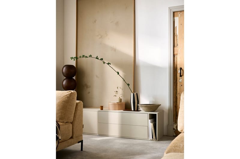 Settle Vegghengt TV-benk 200 cm med Oppbevaring i Furu - Sandbeige - Møbler - TV- & Mediamøbler - TV benk & mediabenk
