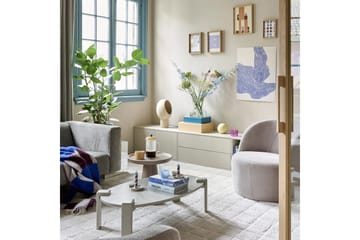 Settle Vegghengt TV-benk 200 cm med Oppbevaring i Furu - Sandbeige - Møbler - TV- & Mediamøbler - TV benk & mediabenk
