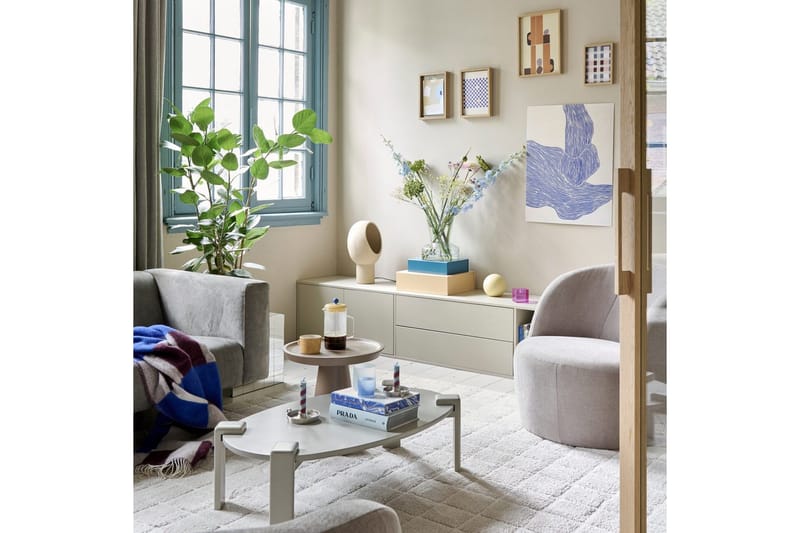 Settle Vegghengt TV-benk 200 cm med Oppbevaring i Furu - Sandbeige - Møbler - TV- & Mediamøbler - TV benk & mediabenk
