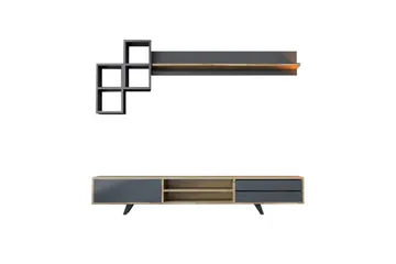 Seyra TV-møbelsett 180x40 cm - Antrasitt/Eik - Møbler - TV- & Mediamøbler - TV-møbelsett