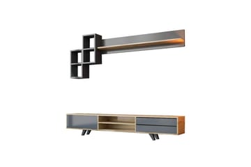 Seyra TV-møbelsett 180x40 cm - Antrasitt/Eik - Møbler - TV- & Mediamøbler - TV-møbelsett