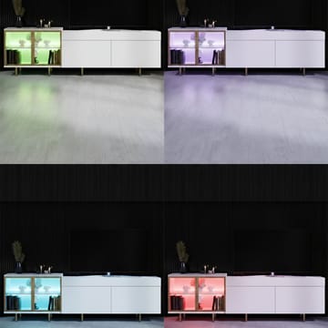 Seyring TV-benk 190 cm - Hvit og gull - Møbler - TV- & Mediamøbler - TV benk & mediabenk